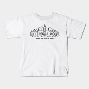 Brussels line art Kids T-Shirt